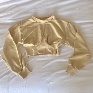 Cropped sweatshirt with bustier detail